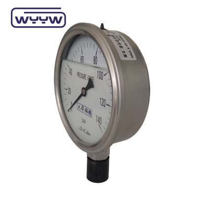 100 mm 4 &quot;Flüssigöl gefülltes Druckmessgerät Manometer 1,6% Genauigkeit
