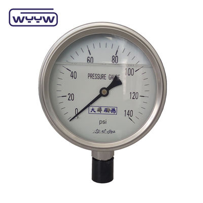 100 mm 4 &quot;Flüssigöl gefülltes Druckmessgerät Manometer 1,6% Genauigkeit