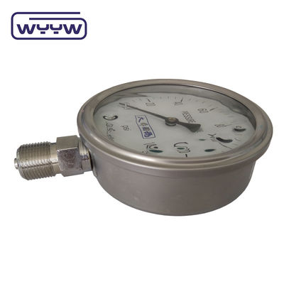 100 mm 4 &quot;Flüssigöl gefülltes Druckmessgerät Manometer 1,6% Genauigkeit