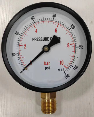Wirtschaftliche Druckmessung Bourdon Tube 16 Bar Psi Gas-Wasser-Manometer