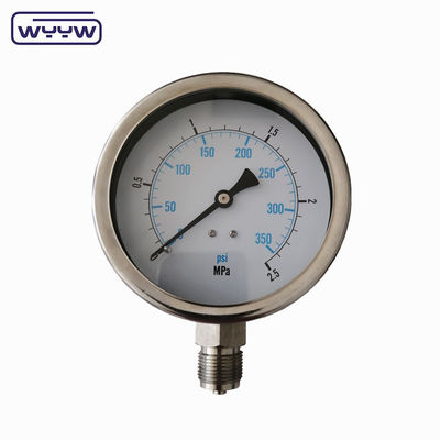 Profi-Druckmessgerät mit Flüssigkeitsfüllung 1/2'PT/NPT/G/M-Dreh-Schwarzmaler-Aluminiumzeiger