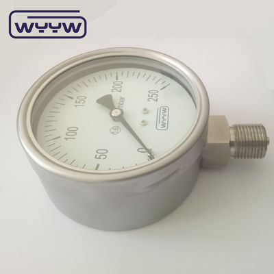 Aluminium Schwarzer Zeiger Kapsel Druckmessgerät 100 mm 1/2 Verbindungsgrößen für schwere Anwendungen