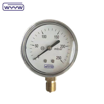 63mm 100mm 150mm Kapseldruckmessgerät mit schwarzem Stahl oder Edelstahlgehäuse und Aluminium schwarzer Zeiger