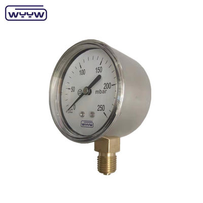63mm 100mm 150mm Kapseldruckmessgerät mit schwarzem Stahl oder Edelstahlgehäuse und Aluminium schwarzer Zeiger