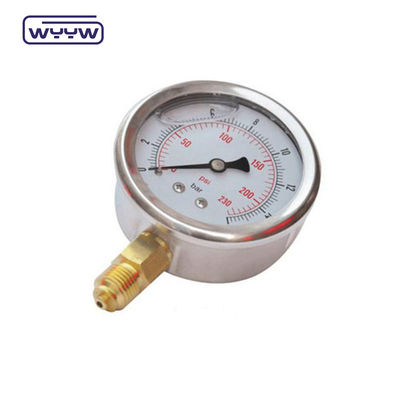 0-10 Bar-Bereich Druckmessgerät Manometer mit Öl-Typ zur Verfügung, um Öl zu füllen und Boden Rücken Montage