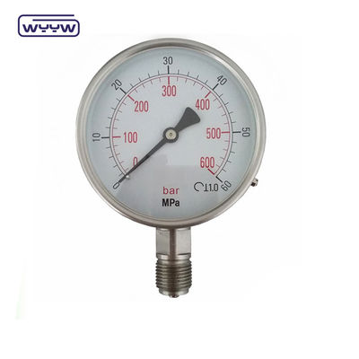 1 Jahr ±1,6% der Vollgrößengenauigkeit Flüssigkeitsgefülltes Vakuummessgerät 1/4&quot; 1/2''BSP/PT/NPT/G/M-Draht
