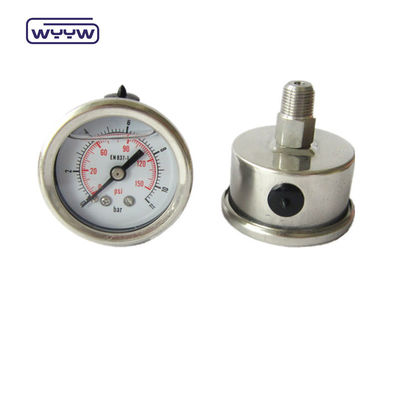 Edelstahl-Burton-Rohr Flüssigkeitsgefülltes Druckmessgerät Schwerlast 63 mm 100 mm 150 mm