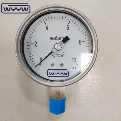 Bajonett Ss304 Gehäuse ss316 Gewinde Glycerin gefülltes Sicherheitsglas Druckmessgerät mit Einstellzeiger