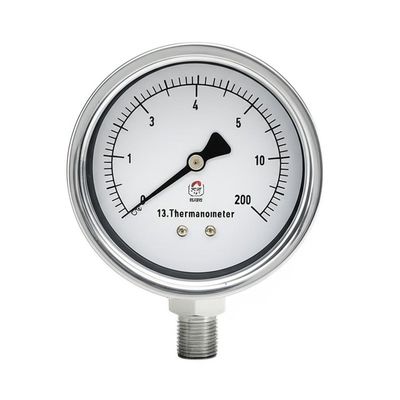 Hochtemperatur-Manometer-Thermomanometer mit 2,5"-4" Zifferblattgröße, 0-16 Bar Druckbereich und 1/4"-1/2" Anschlussgröße