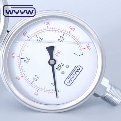 2-Zoll-Dial-Größe Hochdruckmessgerät mit 304 Edelstahlgehäuse - Industrie-Druckmessgerät Manometer