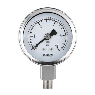 316 Edelstahl 50 mm Schwingungsbeständiges Achsendruckmessgerät mit Unteranschluss