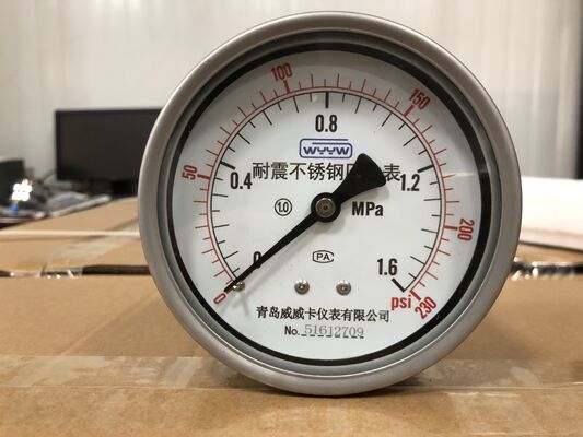 4 Zoll 100mm Druckmessgerät aus Edelstahl Schwingungsbeständig Korrosionsbeständig ohne Ölfüllungsmanometer