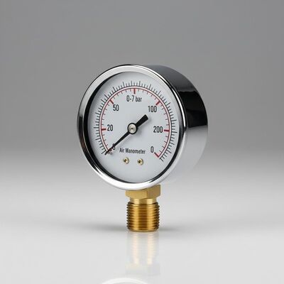 50mm Verchromter Ring Economy Manometer mit 1/4" NPT Anschluss für Luft- und Hydrauliksysteme