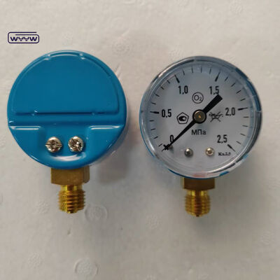 2" Blaues Gehäuse Economy Manometer mit 25MPa Bereich, Ideal für Sauerstoff- und Erdgas-Anwendungen