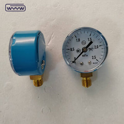 2" Blaues Gehäuse Economy Manometer mit 25MPa Bereich, Ideal für Sauerstoff- und Erdgas-Anwendungen