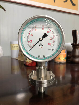 Edelstahl-Membrandruckmanometer mit Membranabdichtungsschutz für chemische und hygienische Anwendungen