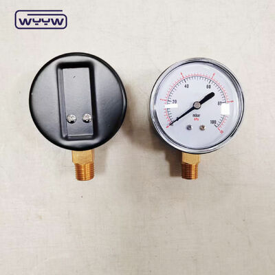 63mm 100mbar Schwarzes Stahlgehäuse Kapsel-Druckmessgerät für Gas mit Bodenmontage