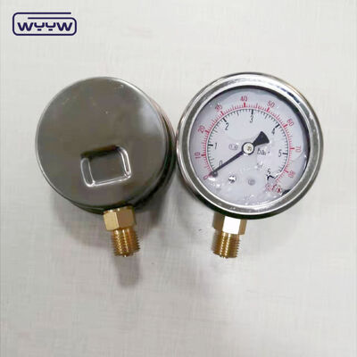 63 mm Öl-Füllschlammpumpen-Druckmessgerät mit Edelstahlgehäuse und anpassbarem Druckbereich
