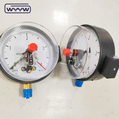 150-mm-Manometer mit magnetischer Unterstützung und elektrischem Kontakt aus schwarzem Stahl mit 1,6 % Genauigkeit