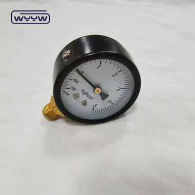 60 mm Dial Größe Schwarzes Stahlgehäuse Boden Mount Druckmessgerät Gasdruckmessgerät