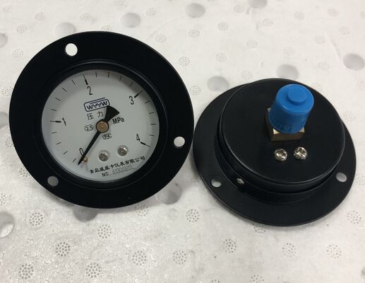 63mm Dial Schwarzes Stahlgehäuse Front Flansche Druckmessgerät mit 0-4MPa Range Panel Mount Manometer