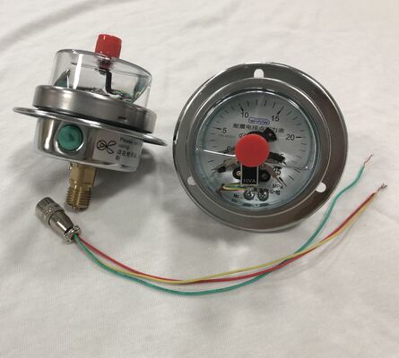 Flüssigkeitsgefülltes, stoßfestes elektrisches Kontaktmanometer aus Edelstahl mit Plug-and-Play-Luftfahrtanschluss