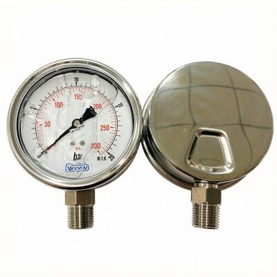 100mm Liquid Filled Shock Resistant Pressure Gauge Series (10bar/20bar/25bar/40bar)