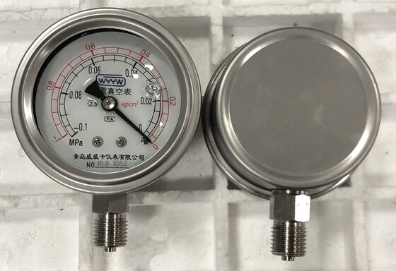 Ölgefülltes, ölfreies, trockenes, wirtschaftliches Manometer mit Gas-, Sauerstoff-, CO2-Schwarzem Stahlgehäuse, langlebiges Druckregelgerät